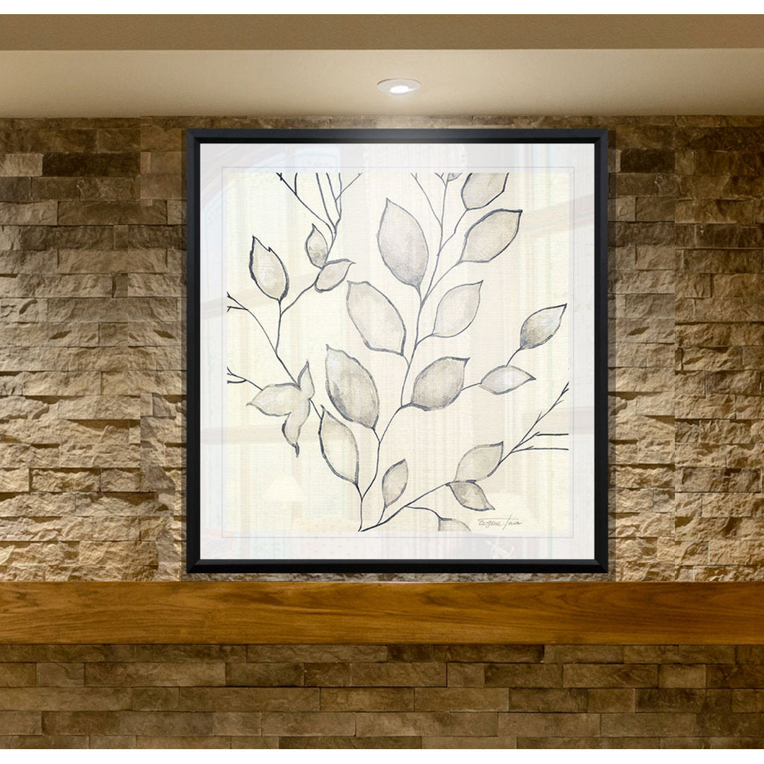 Whispering Leaves II - Painting Print Wade Logan® Size: 26.5" H x 26.5" W x 1.5" D Format: Black Plastic Framed
