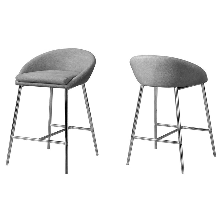 Glaser Bar Stool, Counter Height, Kitchen, Chrome, Contemporary (Set of 2) Wade Logan® Seat Height: Bar Stool (29.75" Seat Height ), Upholstery: Gray