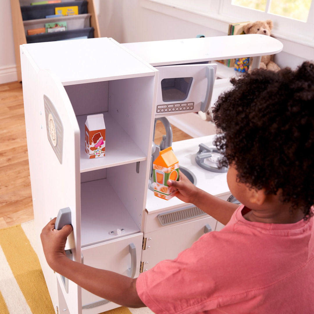 Vintage Wooden Play Kitchen with Ice Maker and Play Phone KidKraft Color: White
