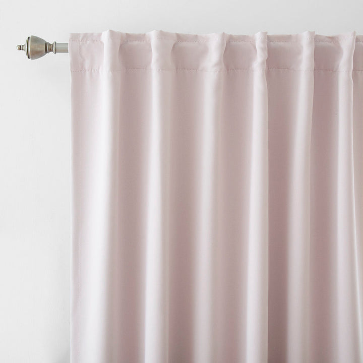 Bantam Solid Blackout Thermal Rod Pocket Curtain Panels (Set of 2) Ebern Designs Curtain Color: Baby Pink Size per Panel: 52" W x 96" L