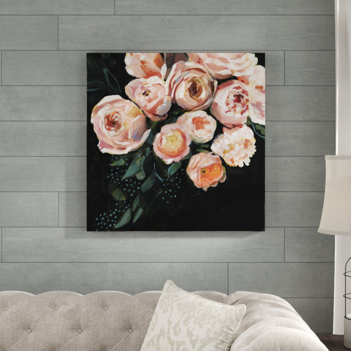 Peachy Blooms II' by Victoria Borges - Wrapped Canvas Painting on Canvas Winston Porter Size: 30" H x 30" W