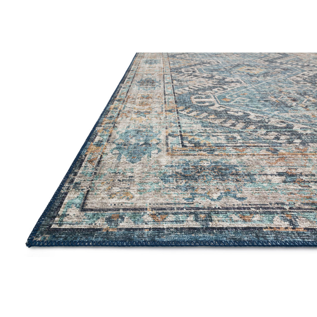 Gelo Oriental Denim/Gray Area Rug Bungalow Rose Rug Size: Runner 2'6" x 12'