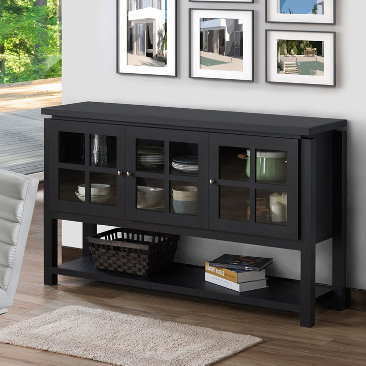 Tyndalls Park Turcotte 59" Wide Buffet Table Laurel Foundry Modern Farmhouse® Color: Black