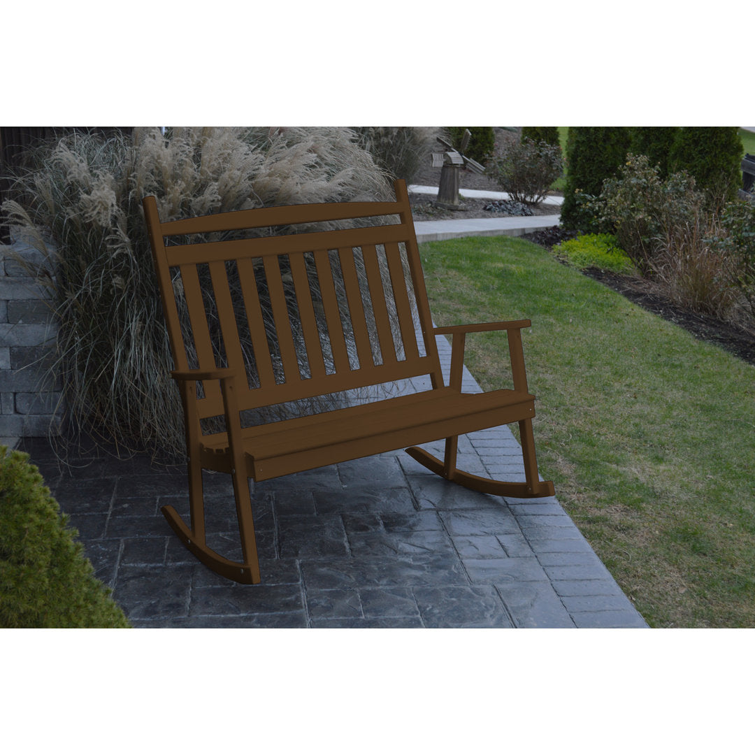 Austyn Classic Porch Rocking Bench Loon Peak® Color: Coffee