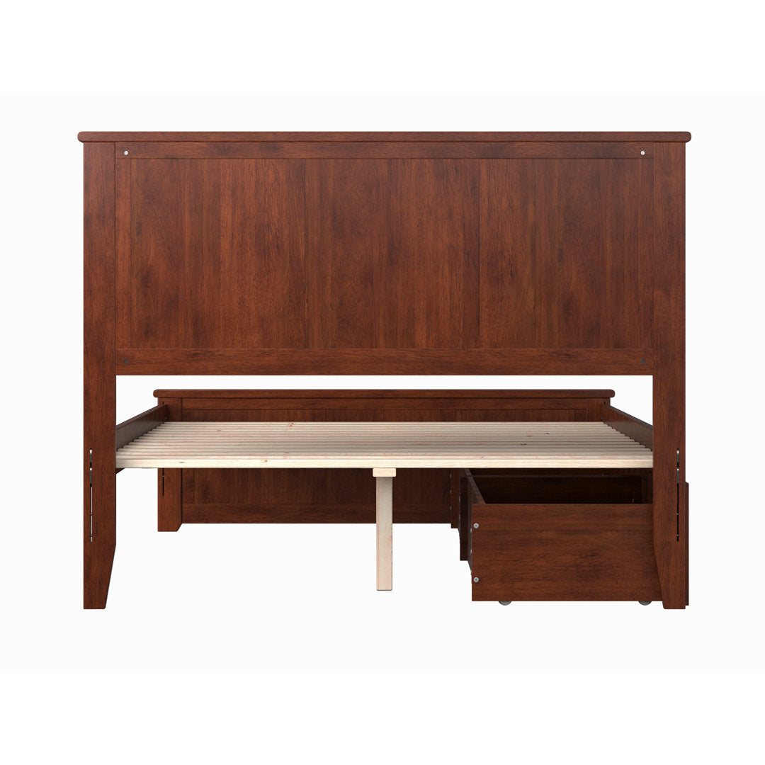 Amear Solid Wood Storage Platform Bed with Under Bed Drawers Lark Manor™ Color: Walnut Size: Queen