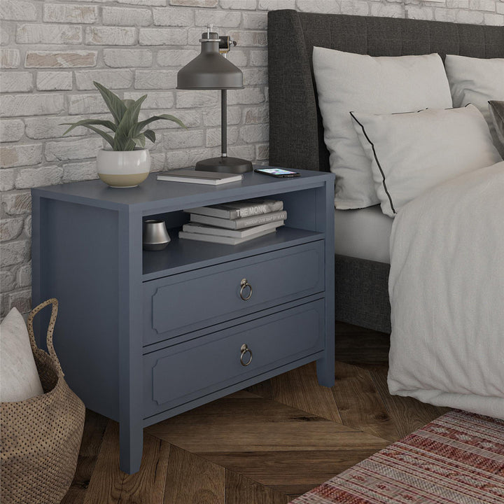 Her Majesty 2 - Drawer Nightstand Novogratz Color: Blue