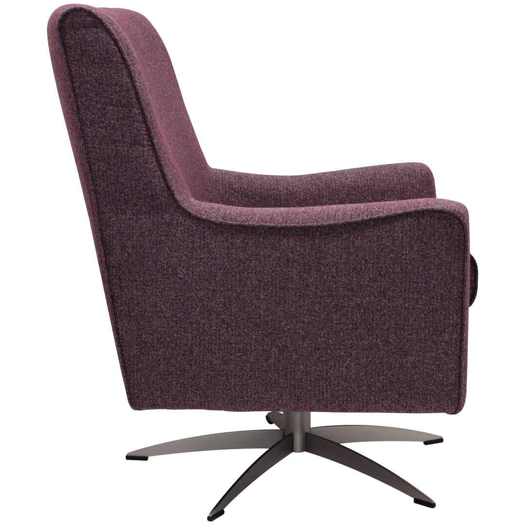 Basilina 26.25" Wide Swivel Armchair Wade Logan® Fabric: Terrace Plum Purple Polyester Blend