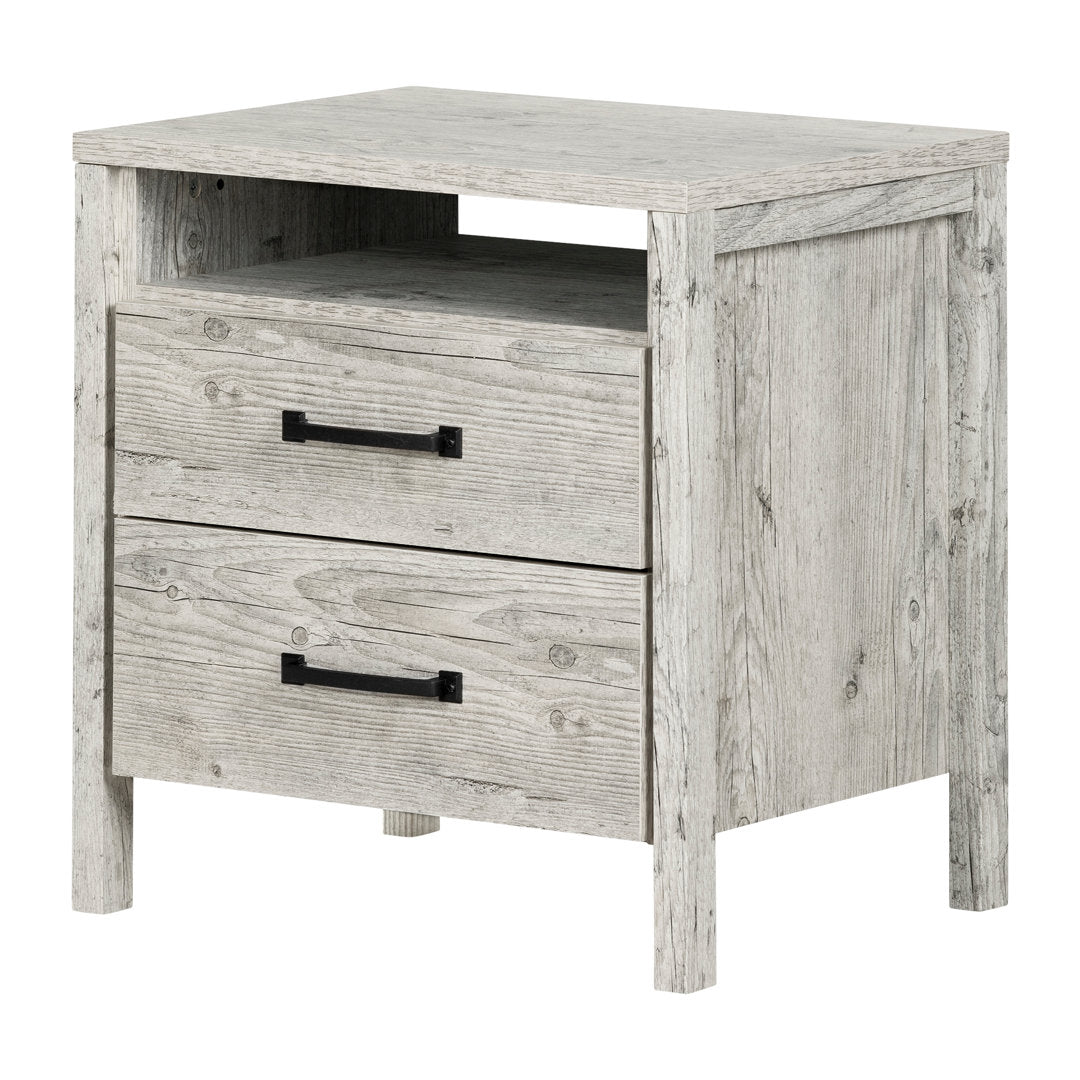 Gravity 2 - Drawer Nightstand South Shore Color: Seaside Pine/Black