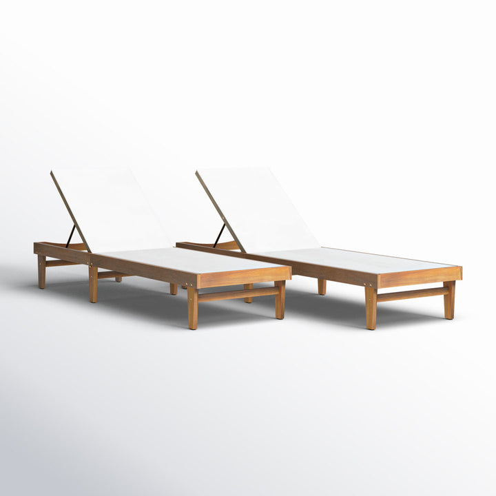 Scheiner 24'' Outdoor Acacia Chaise Lounge (Set of 2) Birch Lane™ Color: Teak