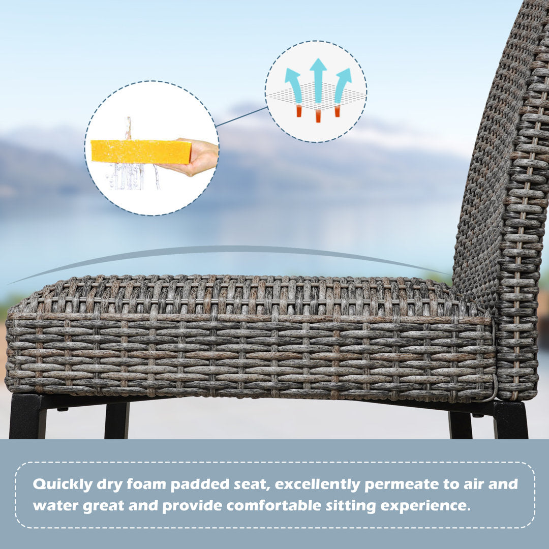 Alphild Rattan Patio Dining Side Chair (Set of 2) Lark Manor™