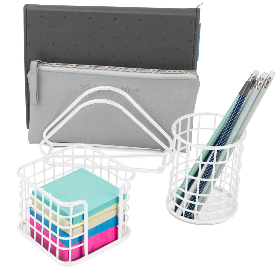 Sorbus Wire Metal 5 in 1 Desk Organizer Set Sorbus Finish: White