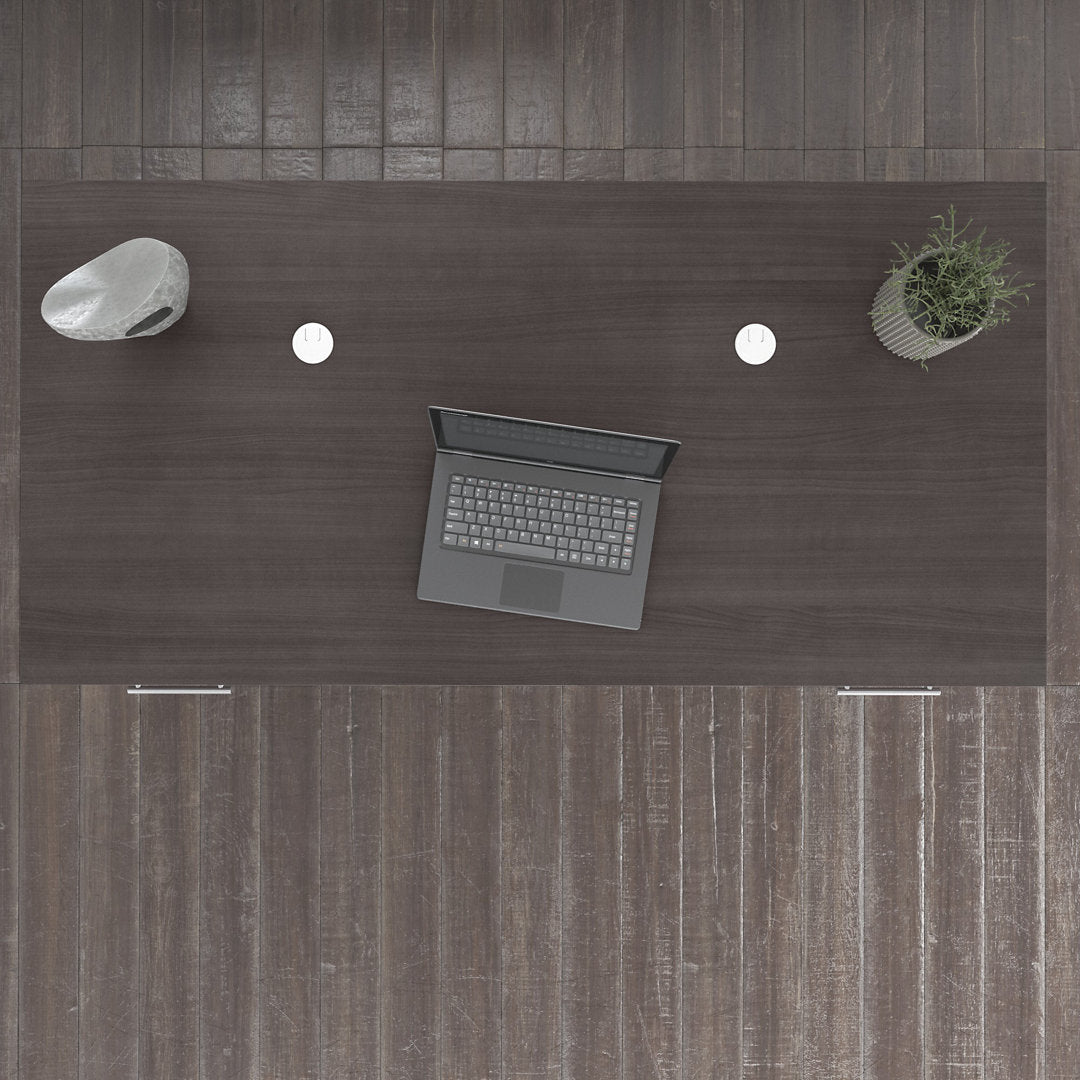Magomed Executive Desk Gracie Oaks Color: Storm Gray/White