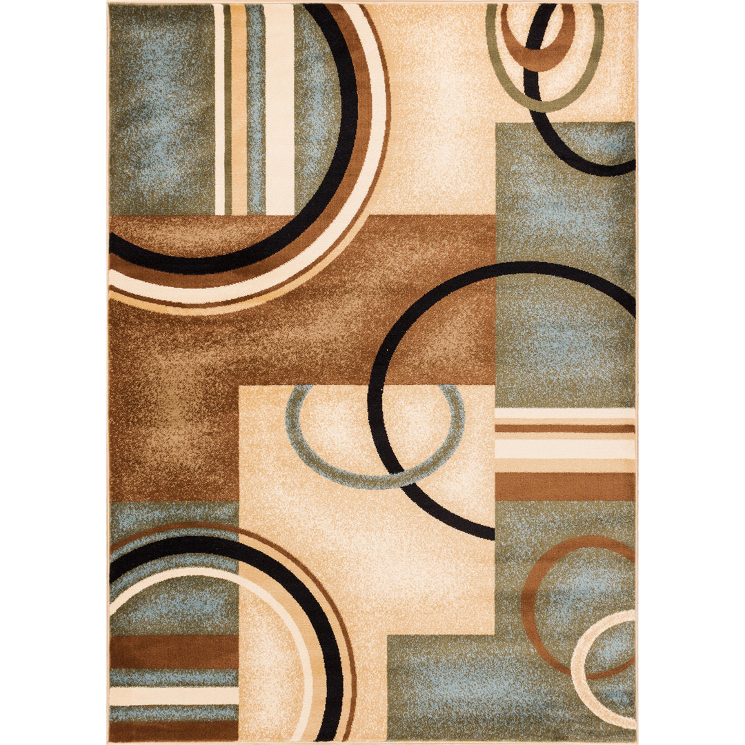 Abbie Arcs & Shapes Light Blue Modern Rug Winston Porter Rug Size: Rectangle 2'3" x 3'11"