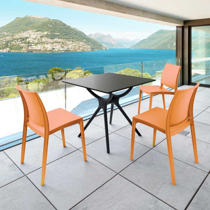 Burt Stacking Patio Dining Side Chair (Set of 2) AllModern Color: Orange