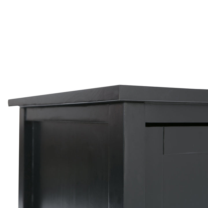 Warm Shaker SOLID WOOD TV Media Stand iFor TVs up to 50 inches Simpli Home Color: Black