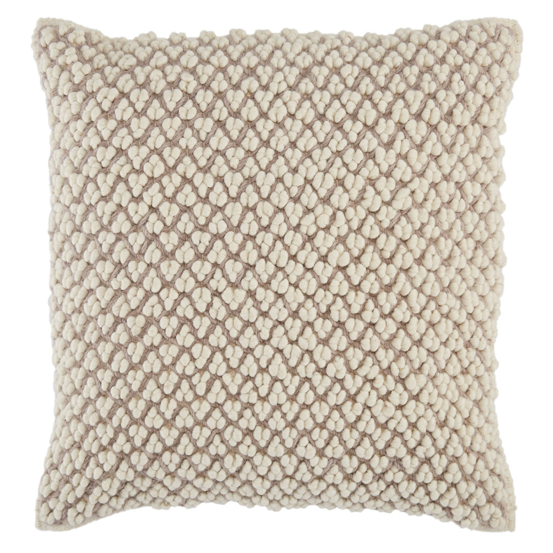 Toulon Wool Blend Throw Square Pillow Joss & Main Color: Light Taupe/Ivory