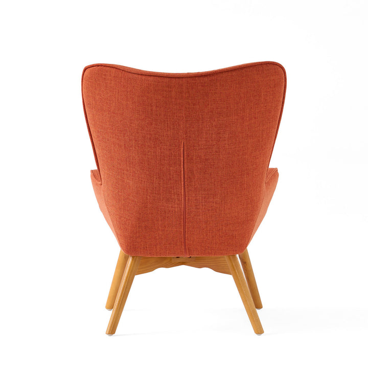 Dayon 68.58Cm Wide Tufted Polyester Lounge Chair and Ottoman George Oliver Fabric: Orange  Polyester Blend