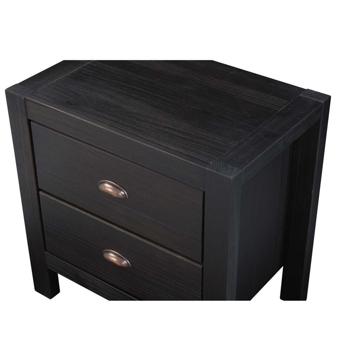 Montauk 2 Drawer Nightstand Grain Wood Furniture Color: Farmhouse Black