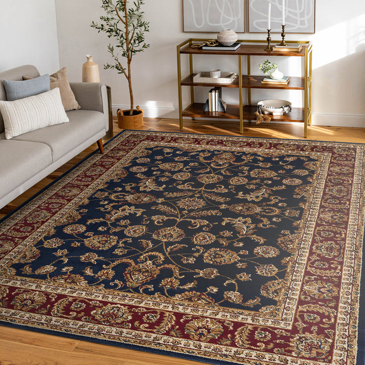 Clarence Oriental Navy Blue/Red Area Rug Astoria Grand Rug Size: Rectangle 10'6" x 14'6"