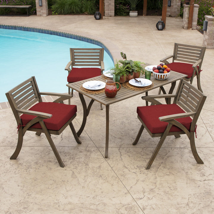 Outdoor Seat Cushion ARDEN Cushion Color: Ruby Cushion Size: 4" H x 19" W x 19" D