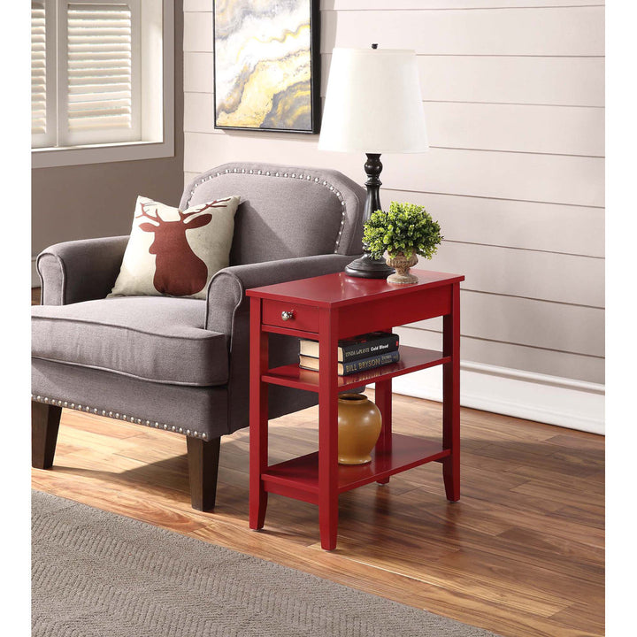 Carbin End Table with Drawer and Shelves Winston Porter Color: Cranberry Red