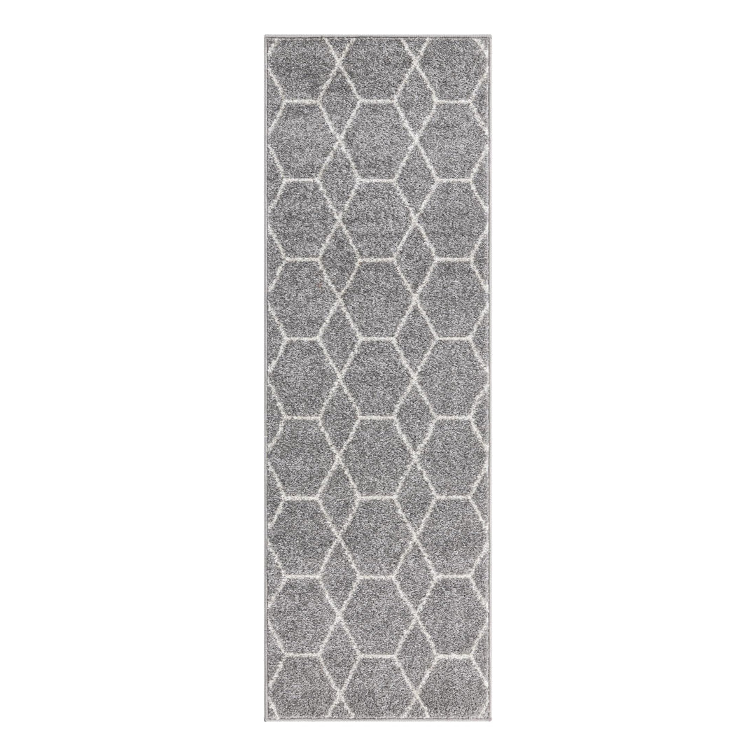 Debrodie Geometric Light Gray Area Rug George Oliver Rug Size: Runner 2' x 6'1"