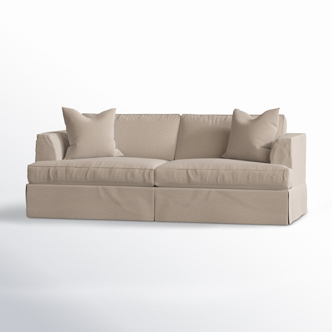 Lucia 93" Recessed Arm Slipcovered Sofa Bed Wayfair Custom Upholstery™ Fabric: Topsider Twill