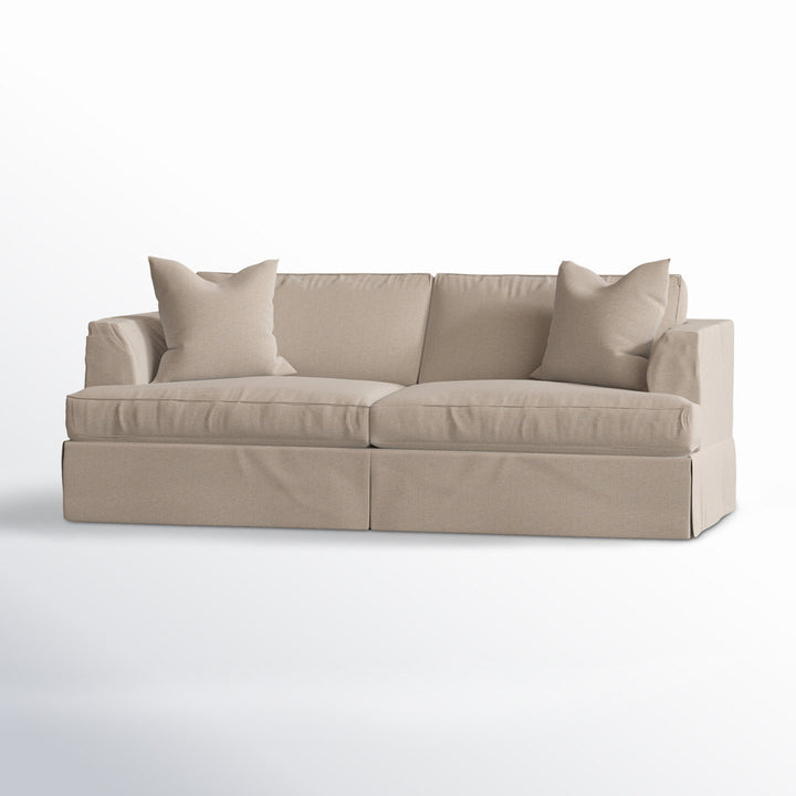 Lucia 93" Recessed Arm Slipcovered Sofa Bed Wayfair Custom Upholstery™ Fabric: Topsider Twill