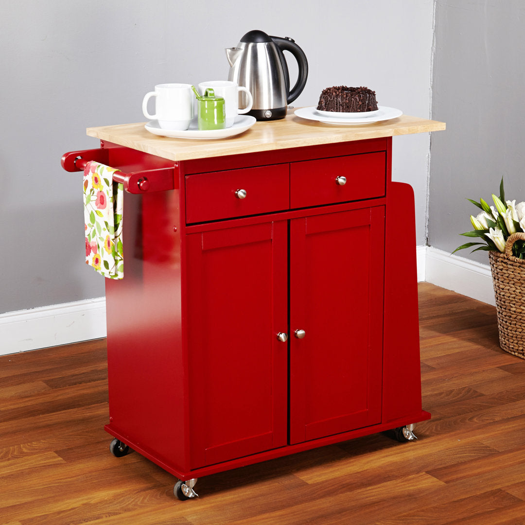 Ferraro Kitchen Cart Alcott Hill® Base Finish: Red
