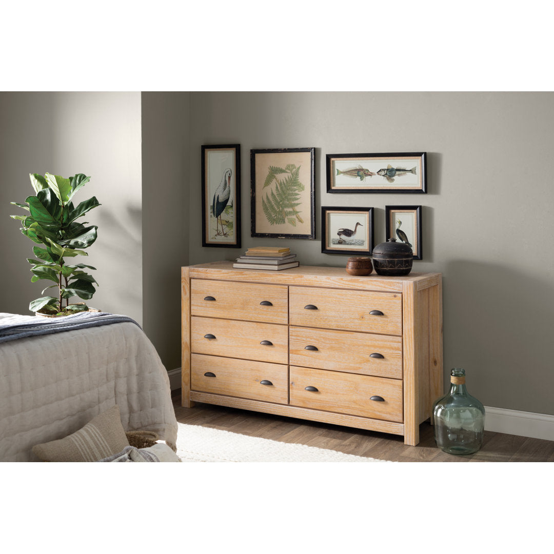 Montauk 6 Drawer Double Dresser Grain Wood Furniture Color: Driftwood