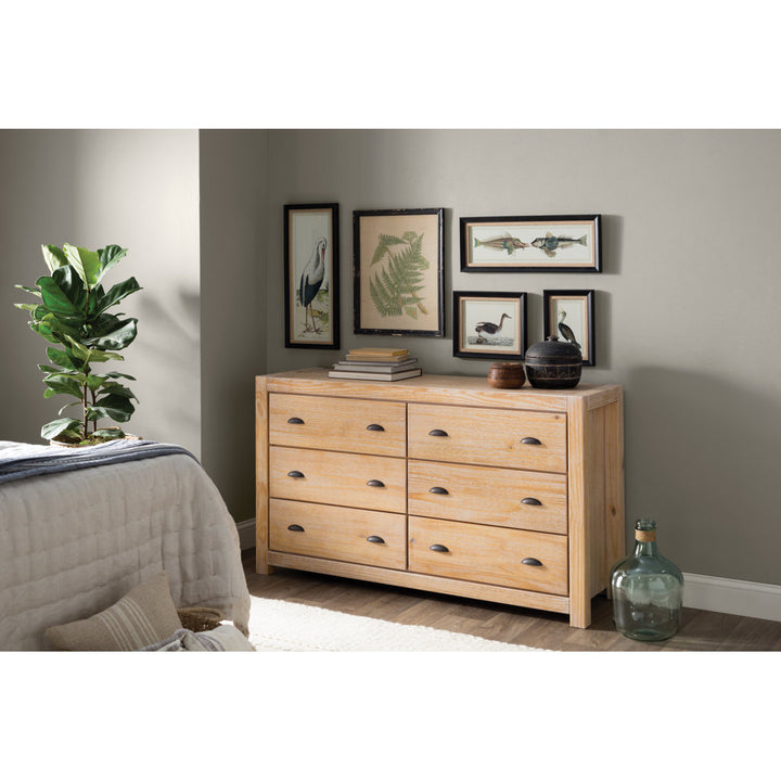 Montauk 6 Drawer Double Dresser Grain Wood Furniture Color: Driftwood