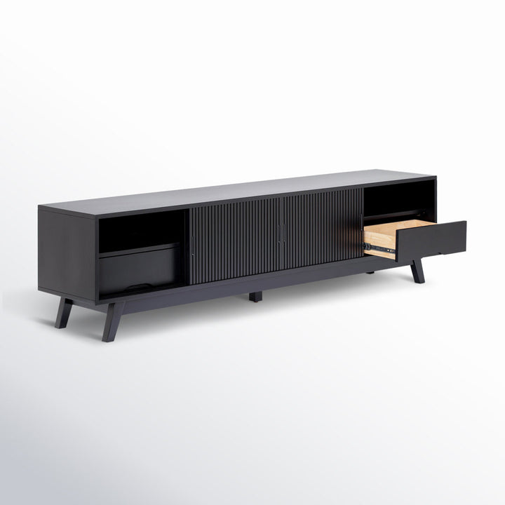Burton 79'' Media Console AllModern Color: Black/Black