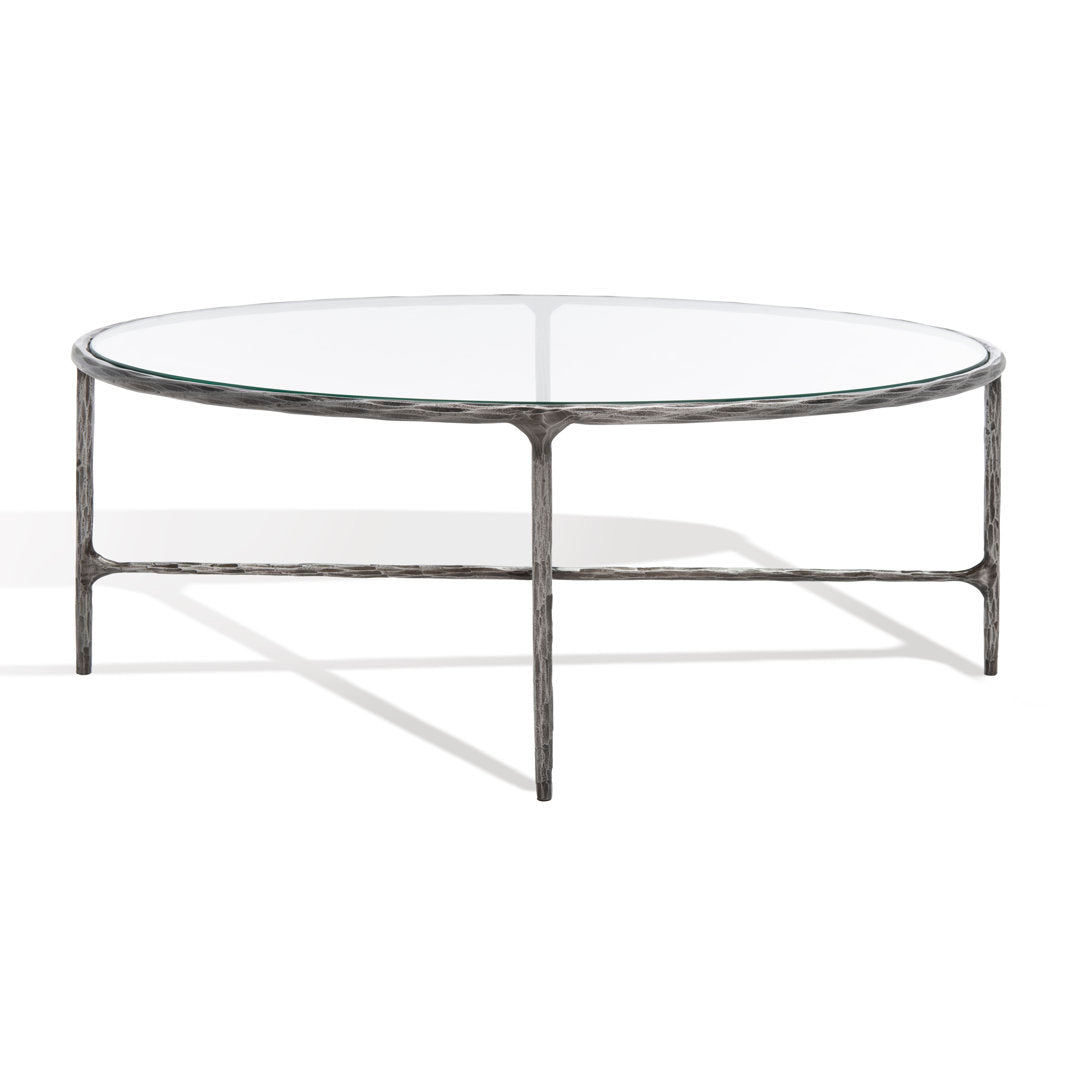Evelynn 4 Legs Coffee Table Joss & Main Table Top Color: Clear, Table Base Color: Silver