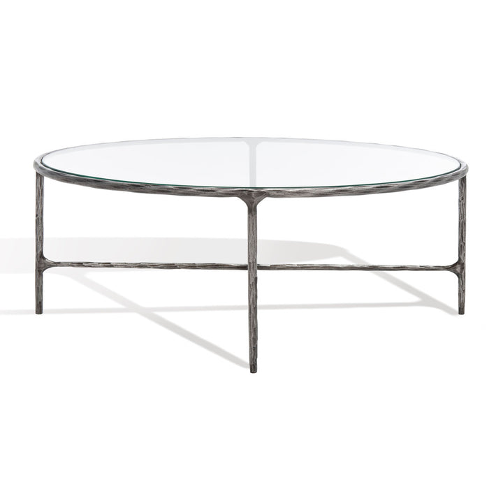 Evelynn 4 Legs Coffee Table Joss & Main Table Top Color: Clear, Table Base Color: Silver