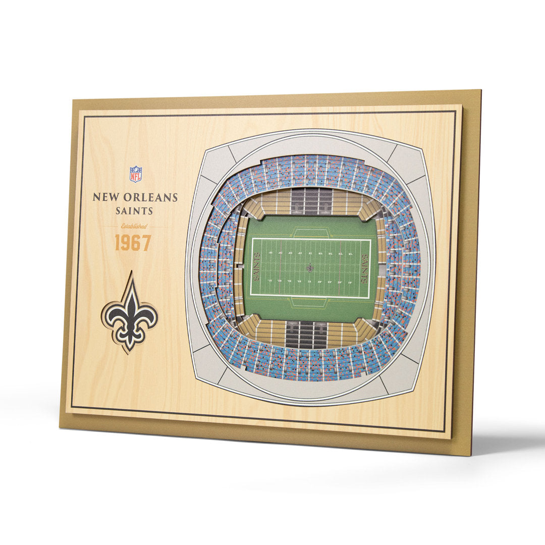 NFL 5-Layer Stadiumview Wall Art YouTheFan Color: Teal NFL Team: New Orleans Saints