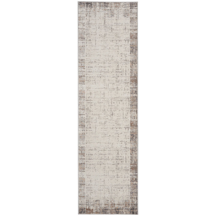 Adriao Geometric Gray/Ivory Area Rug Wade Logan® Rug Size: Runner 2'3" x 7'6"