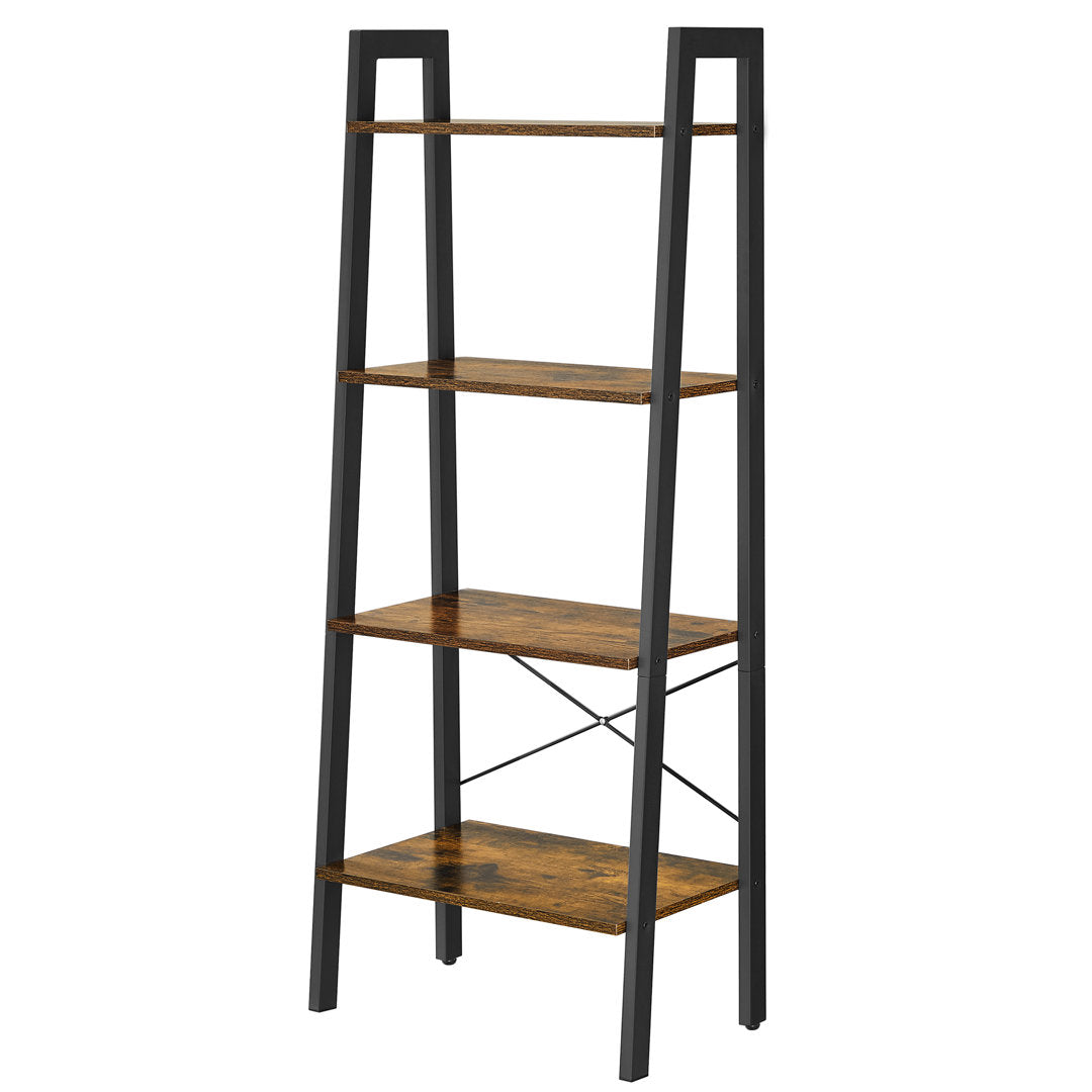 Parikh 54" H x 22.1" W Steel Etagere Bookcase Williston Forge Color: Black/Rustic Brown