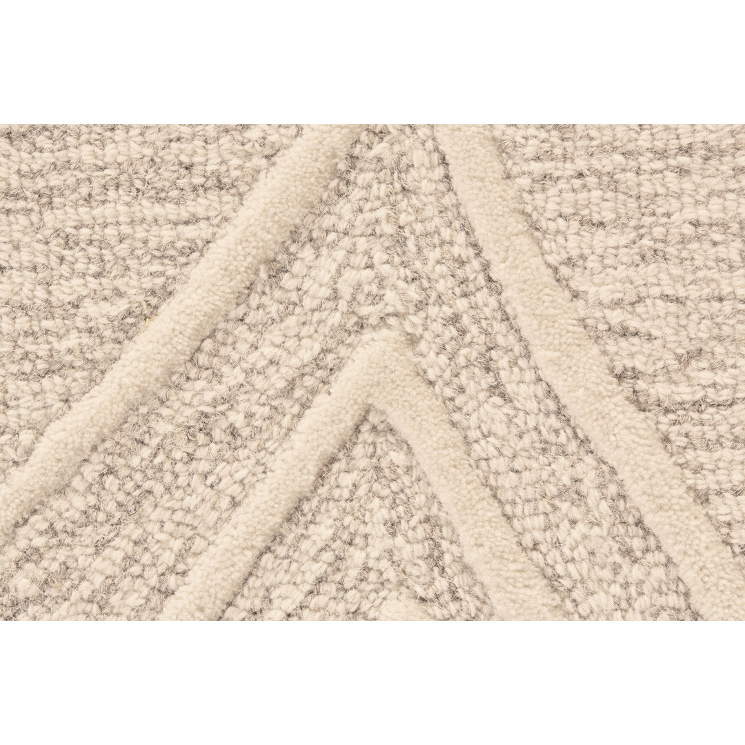 Cunningham Geometric Handmade Tufted Wool Ivory/Beige Area Rug George Oliver Rug Size: Rectangle 9'6" x 13'6"
