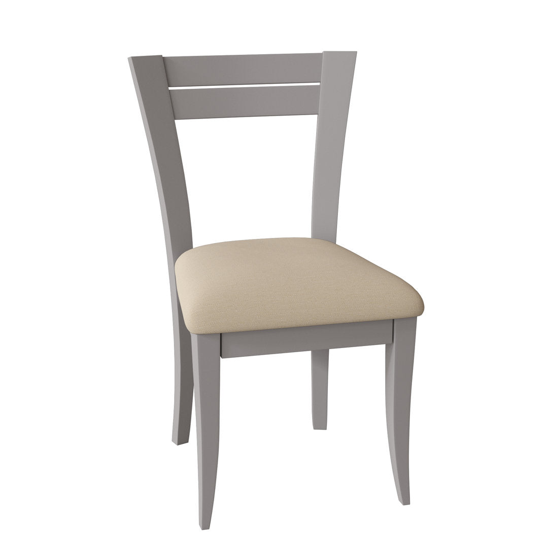 Claverley Ladder Back Side Chair Red Barrel Studio® Upholstery Color: Charcoal, Frame Color: Chestnut