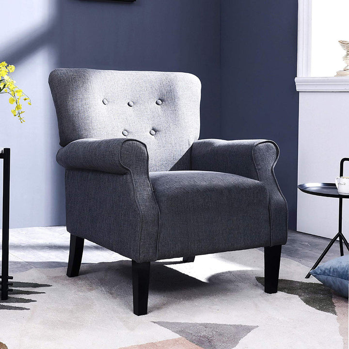 Bournemouth 31.1" Wide Polyester Armchair Red Barrel Studio® Fabric: Dark Gray Polyester Blend