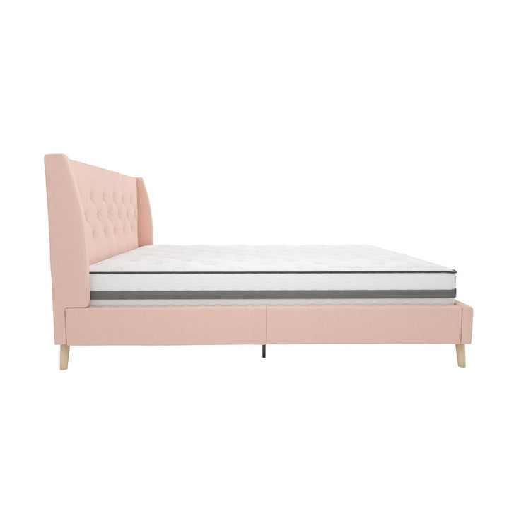Her Majesty Tufted Upholstered Low Profile Platform Bed Novogratz Color: Pink Size: Full