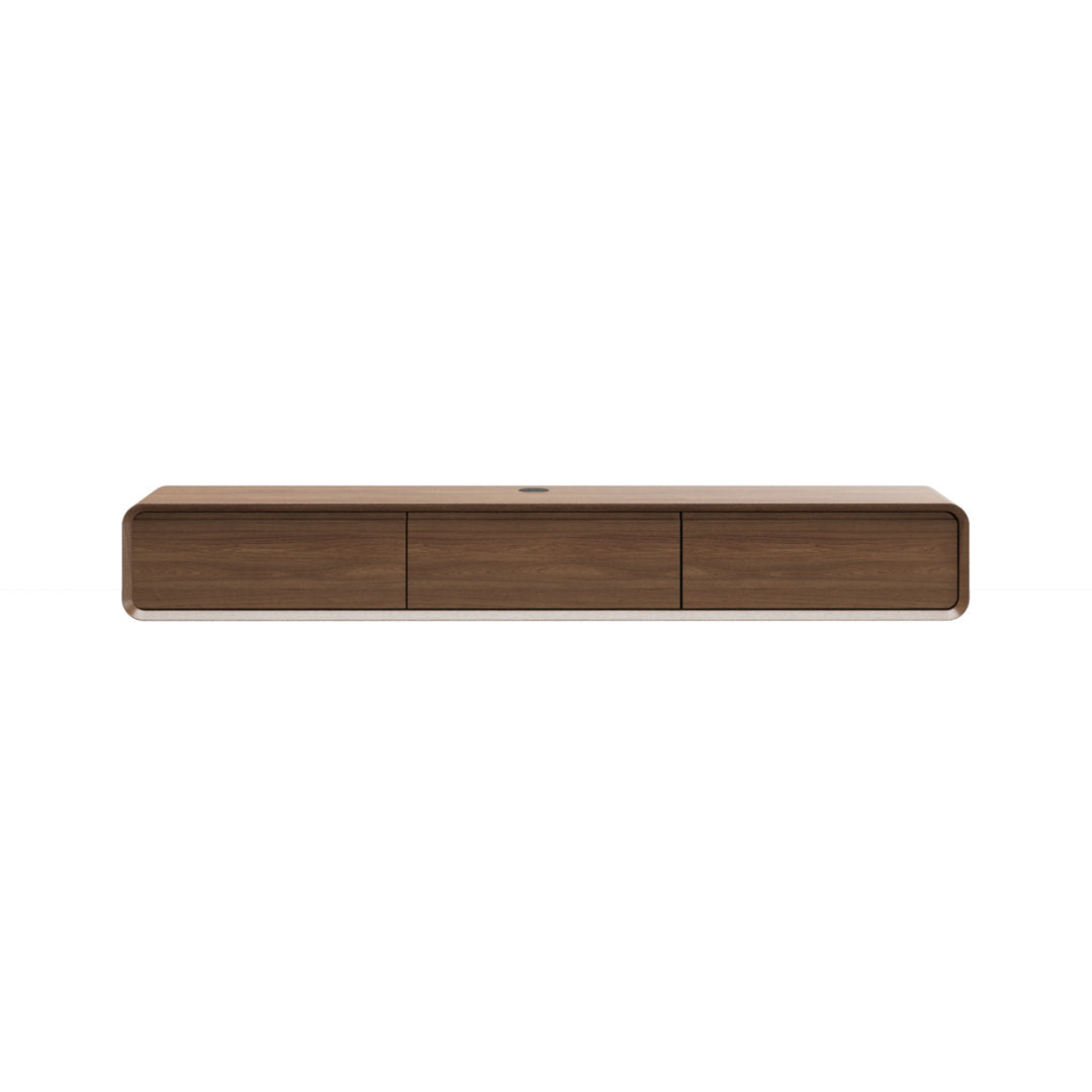 Randalstown Floating TV Stand, Entertainment Center with 4 Drawers, Solid Wood, Fully-Assembled Hokku Designs Color: Dark Brown Overall Entertainment Center Width - Side to Side: 62.99''