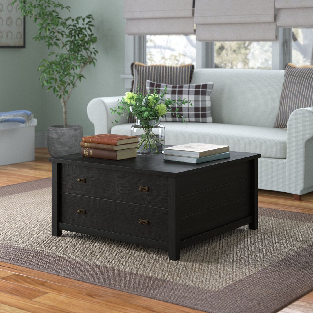 Samons Coffee Table with Storage Andover Mills™ Table Top Color: Raven Oak, Table Base Color: Raven Oak