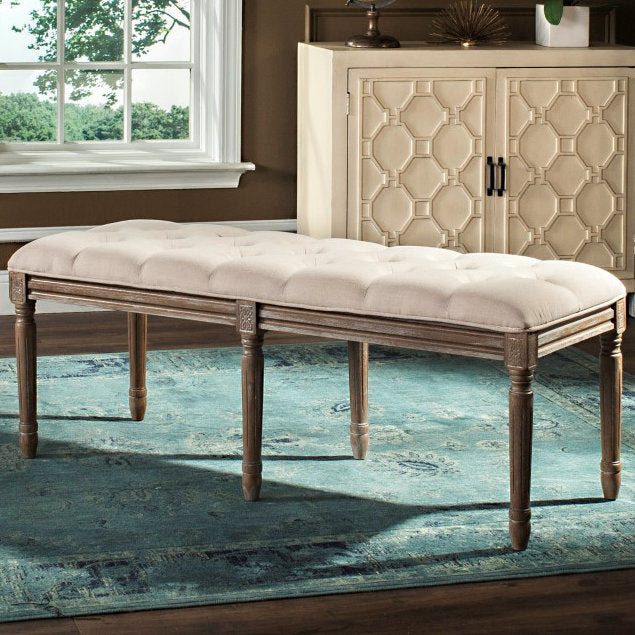 Moneta Upholstered Bench Ophelia & Co. Upholstery Color: Beige Linen