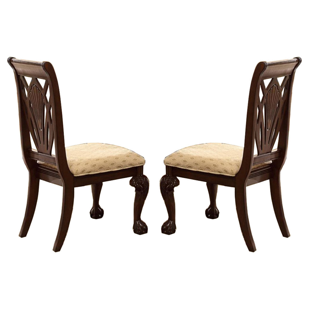 Murdoch Floral and Shell Motifs Solid Wood Dining Chair Astoria Grand