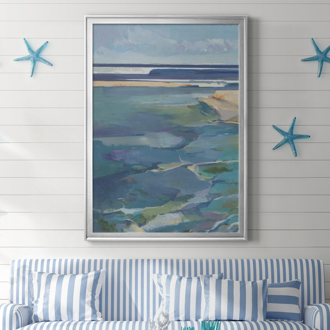 Breakwater - Picture Frame Print on Canvas Sand & Stable™ Size: 26.5" H x 36.5" W x 1.5" D Format: Silver Framed Canvas