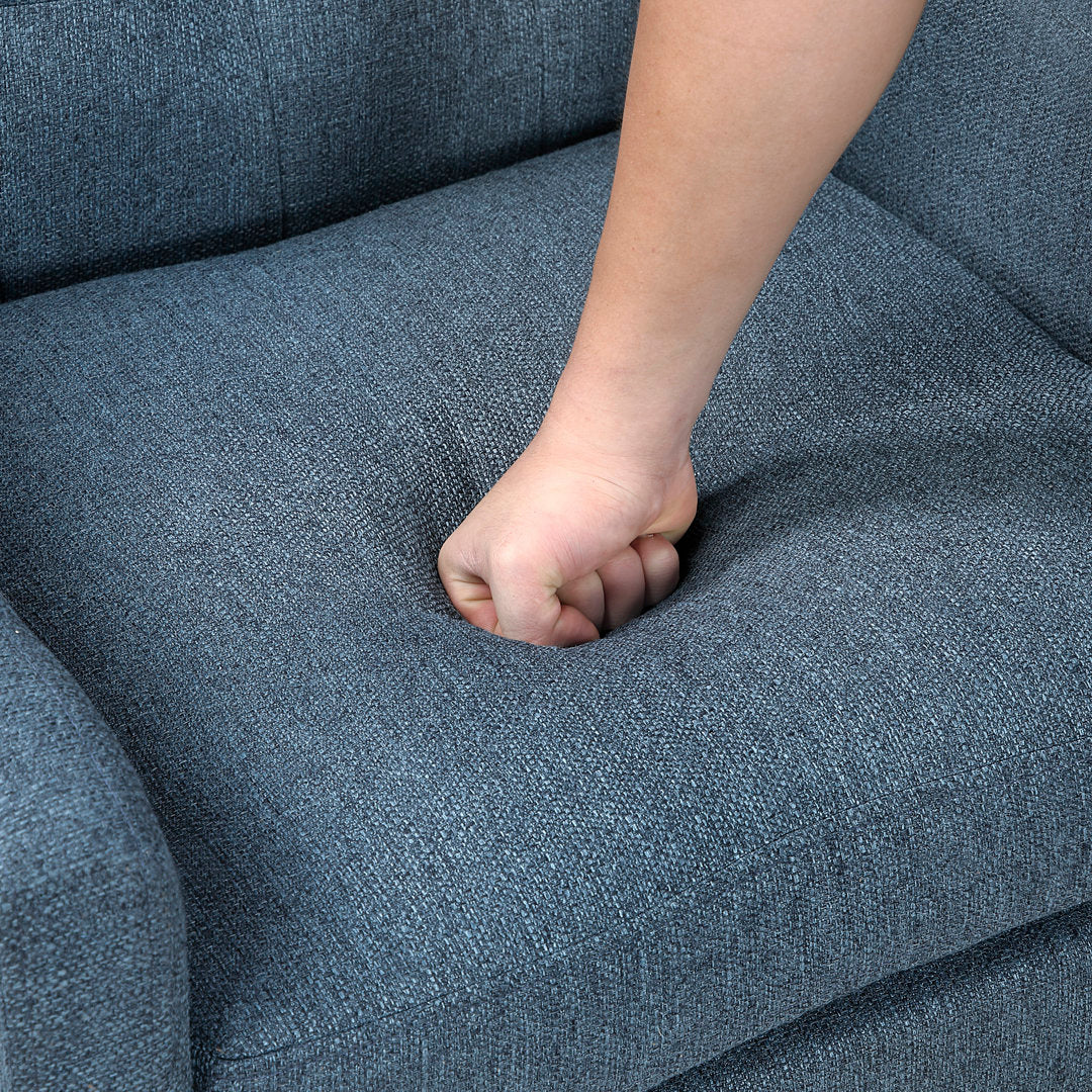 Clopton 26" Wide Mid-Century Modern Tufted Accent Armchair Hashtag Home Fabric: Navy Blue Polyester Blend