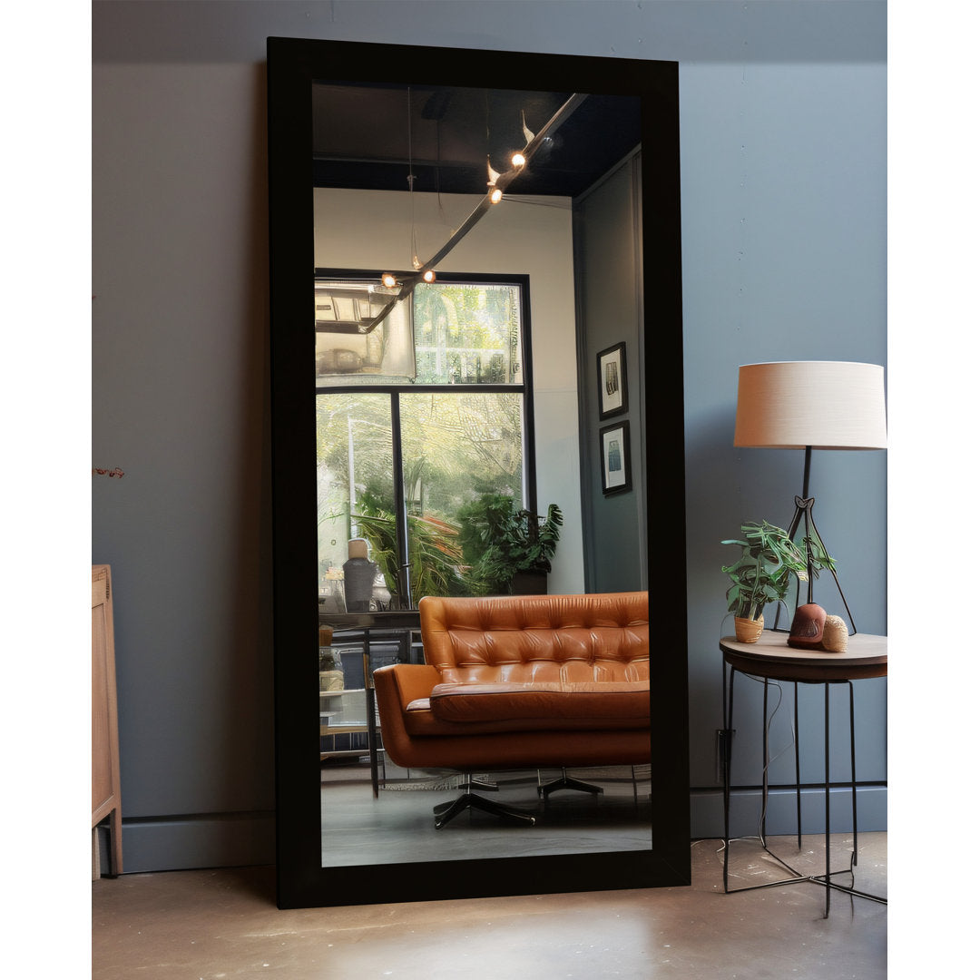 Azeen Rectangular Accent Mirror Wade Logan® Size: 63.5" x 34.5" Finish: Black