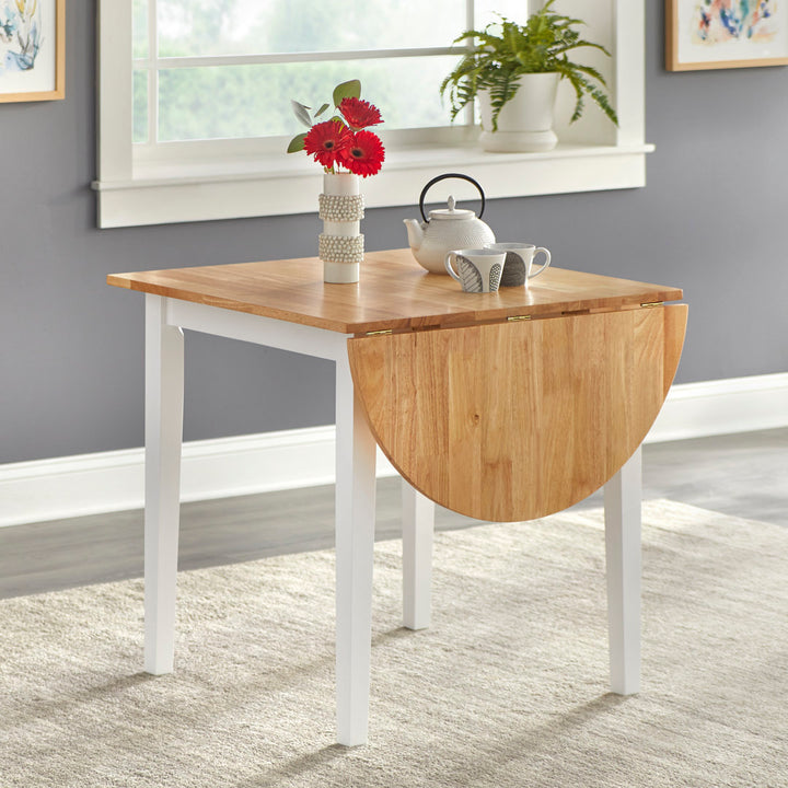 Castellon Drop Leaf Rubber Solid Wood Dining Table Charlton Home® Color: White