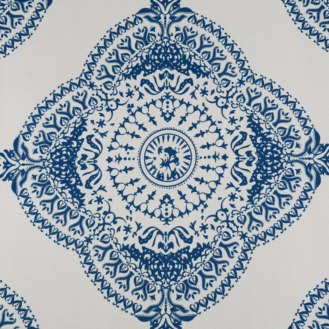 Klyszejko Majestic Medallion Printed Room Darkening Curtains for Living Room, Bedroom Single Panel Bungalow Rose Curtain Color: Blue Size per Panel: 50"W x 120"L